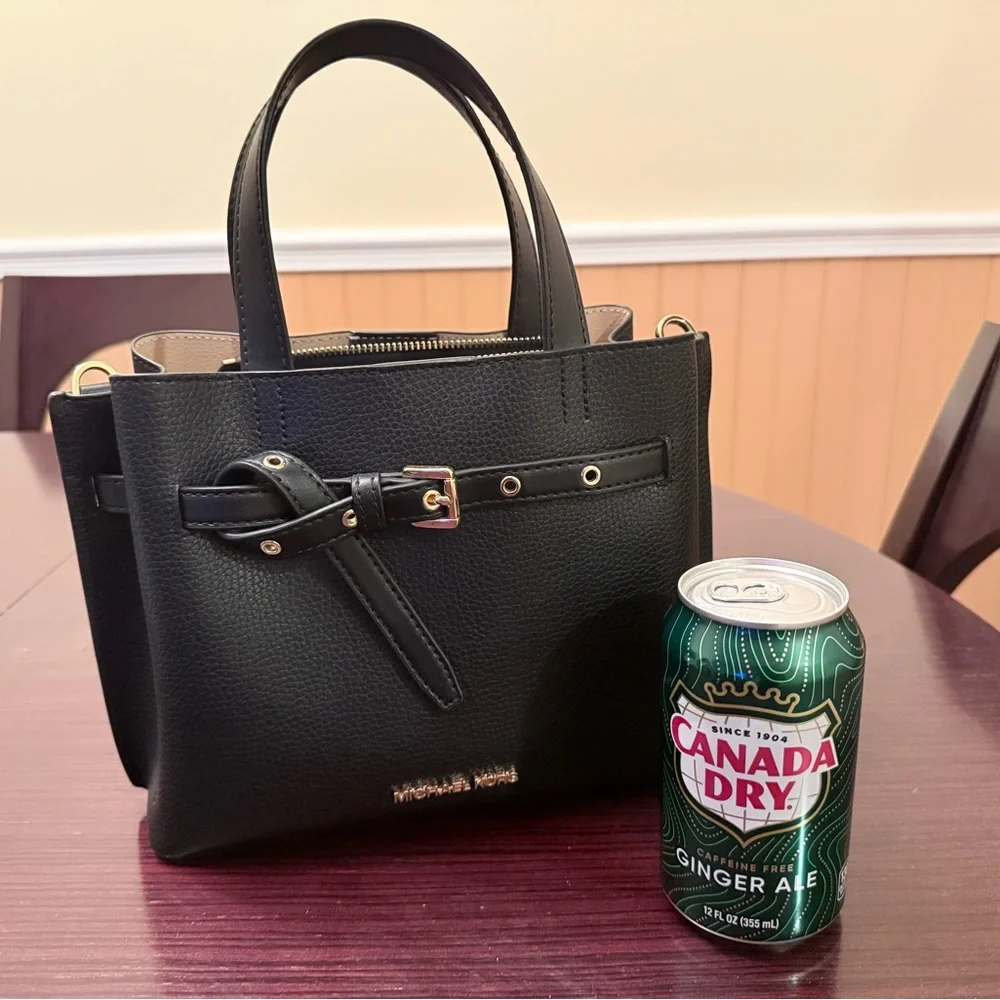 Authentic Michael Kors Purse. Black Satchel with Gold Accents - Picture 5 of 5